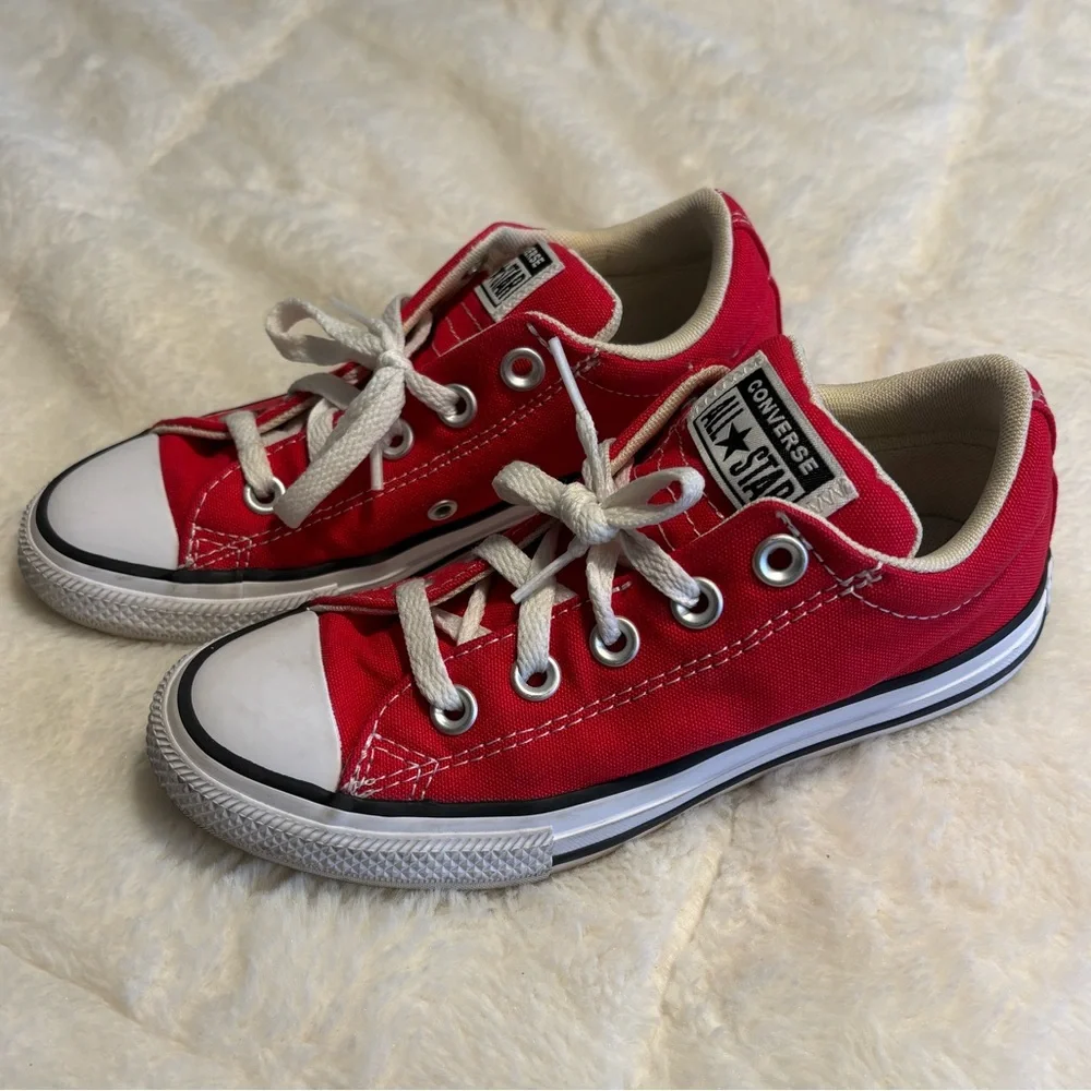 Converse Kids Chuck Taylor Red Black White Canvas Tennis Shoes Sneakers